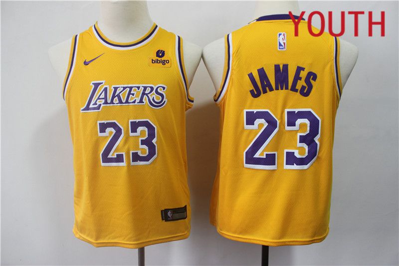 Youth Los Angeles Lakers #23 James Yellow Nike 2023 NBA Jersey->los angeles lakers->NBA Jersey